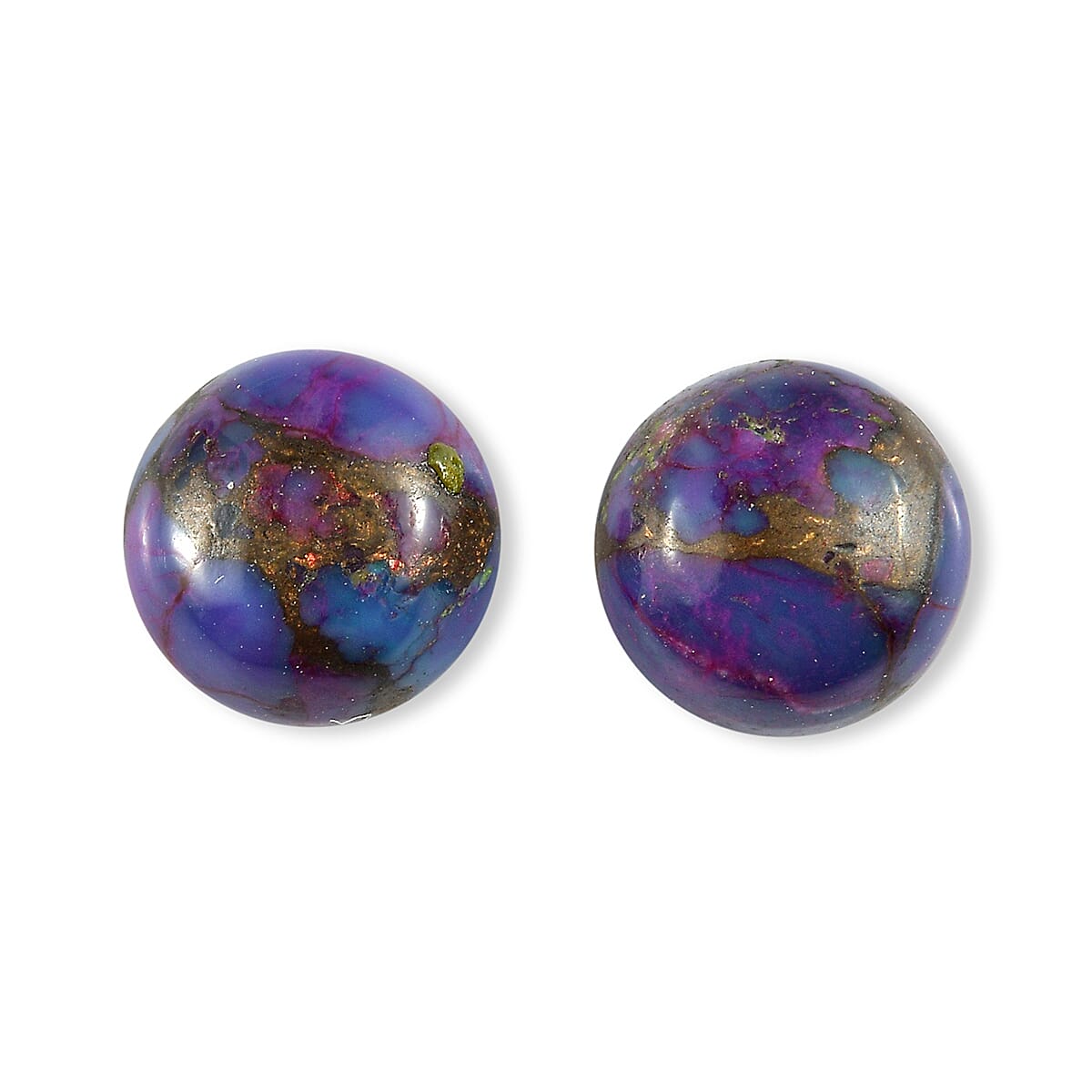 Mojave Purple Turquoise Set of 2 (Rnd 7 mm) 2.25 ctw