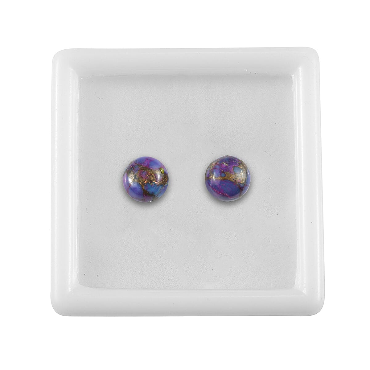 Mojave Purple Turquoise Set of 2 (Rnd 7 mm) 2.25 ctw