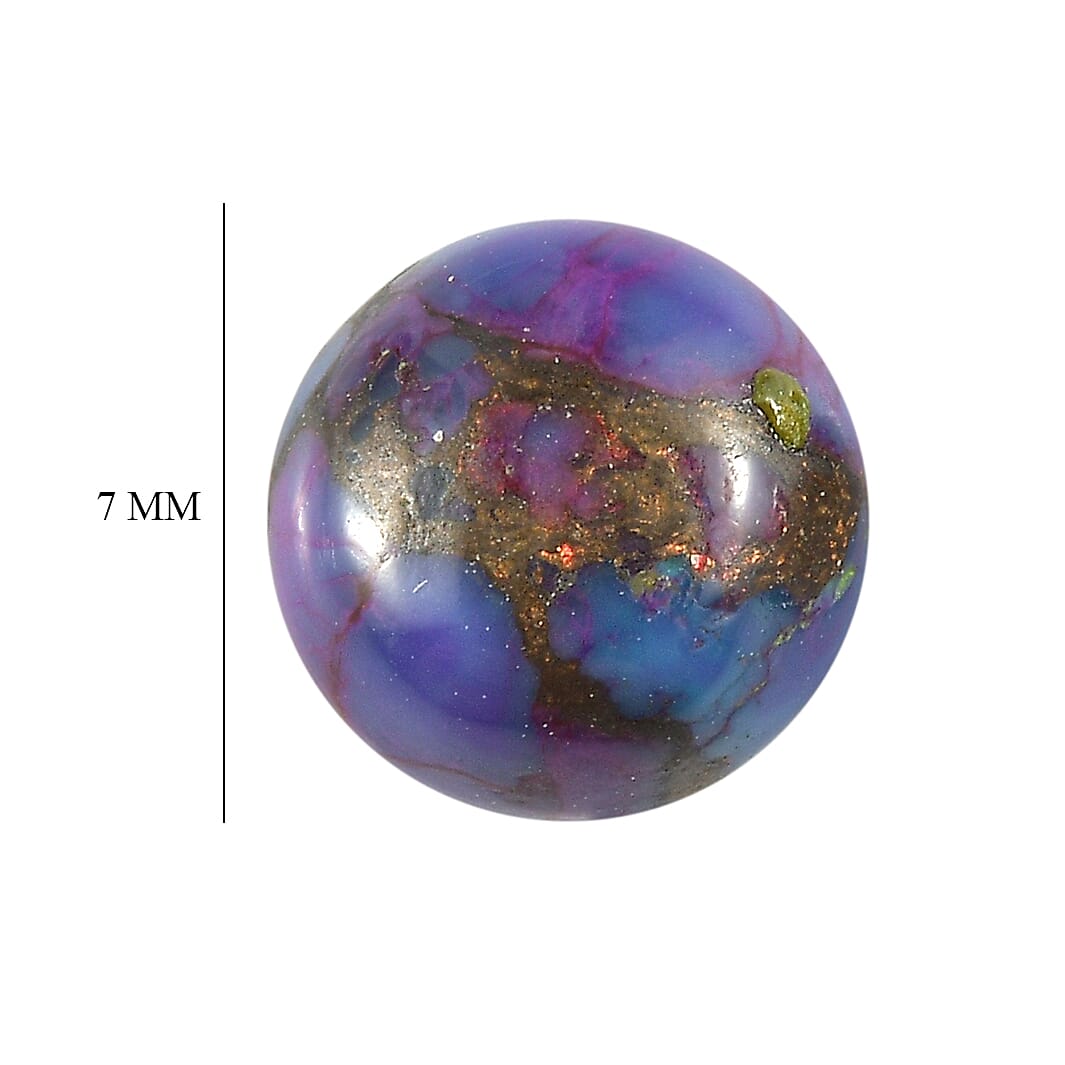 Mojave Purple Turquoise Set of 2 (Rnd 7 mm) 2.25 ctw