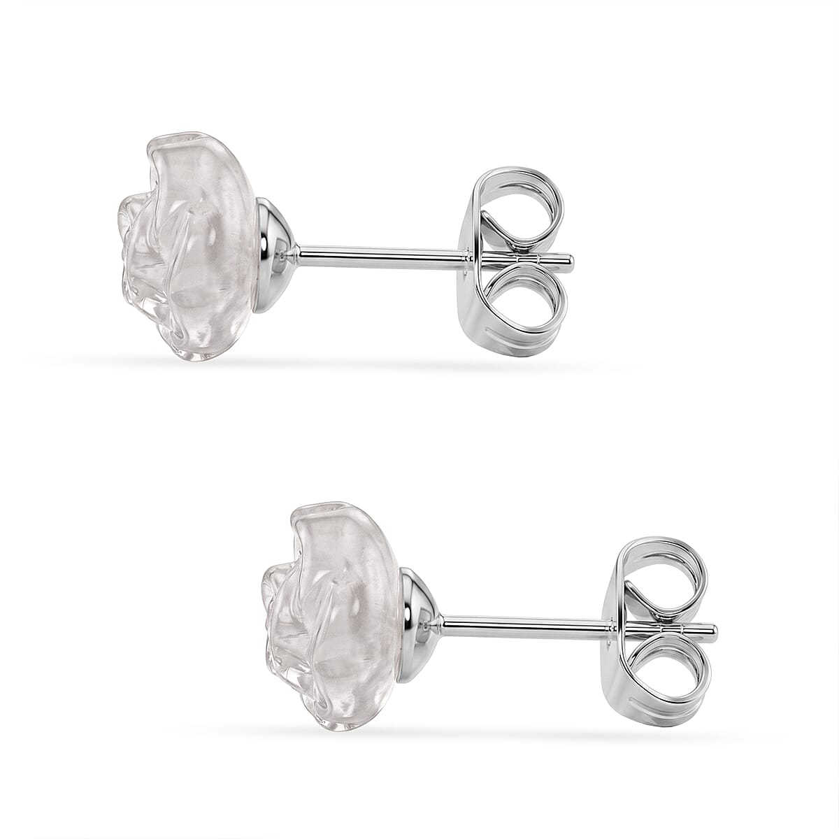 White Onyx 4.00 ctw Earrings in Stainless Steel