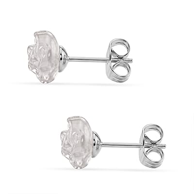 White Onyx 4.00 ctw Earrings in Stainless Steel