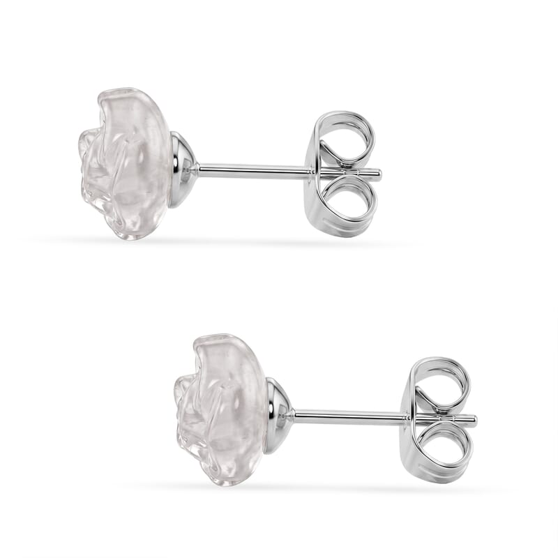 White Onyx 4.00 ctw Earrings in Stainless Steel