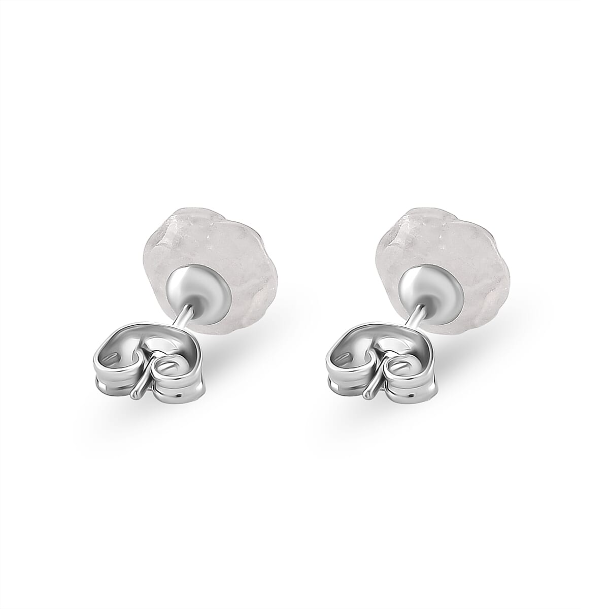 White Onyx 4.00 ctw Earrings in Stainless Steel