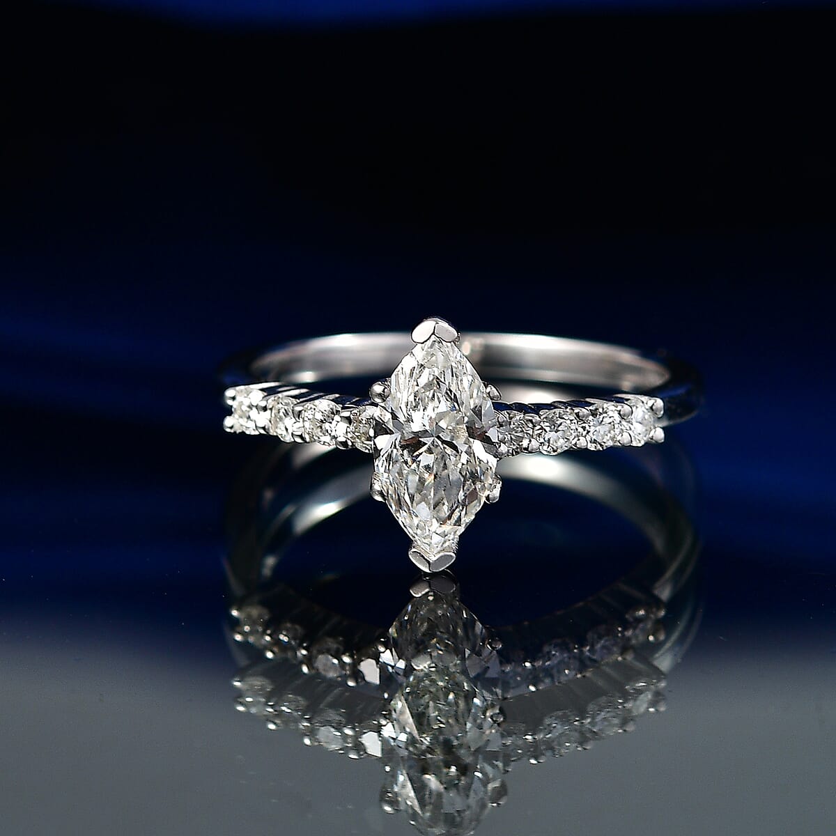 Luxuriant Lab Grown Diamond E-F VS 1.00 ctw Ring in 10K White Gold (Size 7.0) image number 1