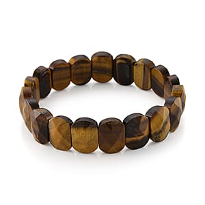 Yellow Tigers Eye 175.00 ctw Stretch Bracelet
