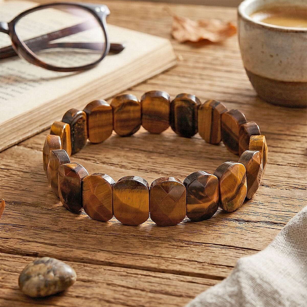 Yellow Tigers Eye 175.00 ctw Stretch Bracelet image number 1