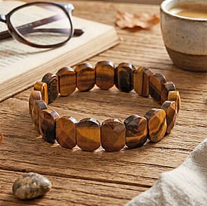 Yellow Tigers Eye 175.00 ctw Stretch Bracelet