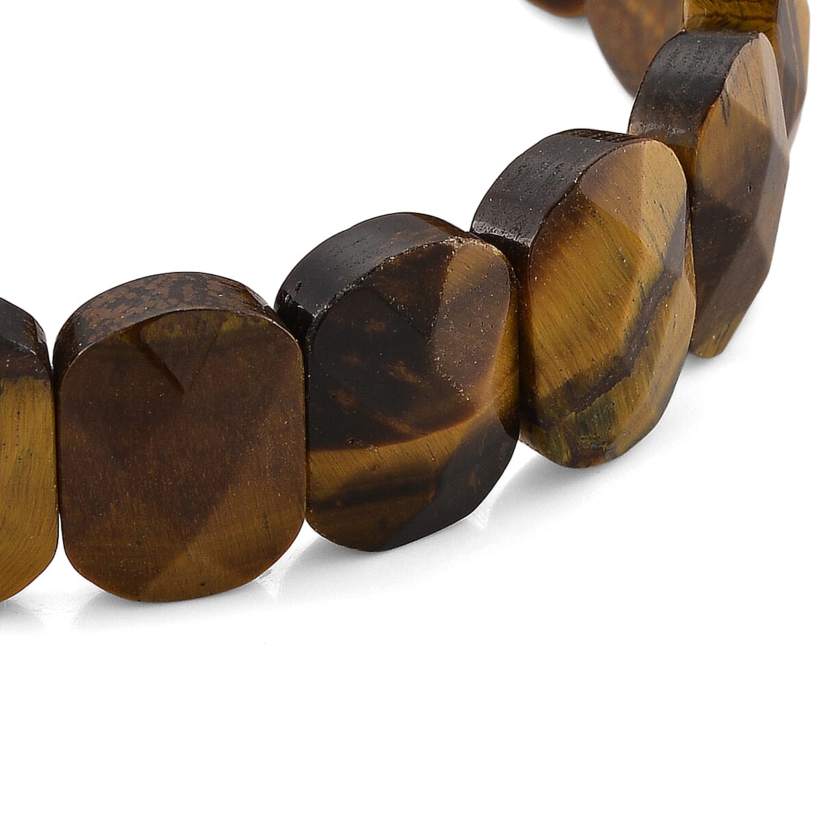 Yellow Tigers Eye 175.00 ctw Stretch Bracelet image number 3
