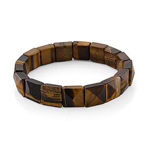 Yellow Tigers Eye 160.00 ctw Stretch Bracelet