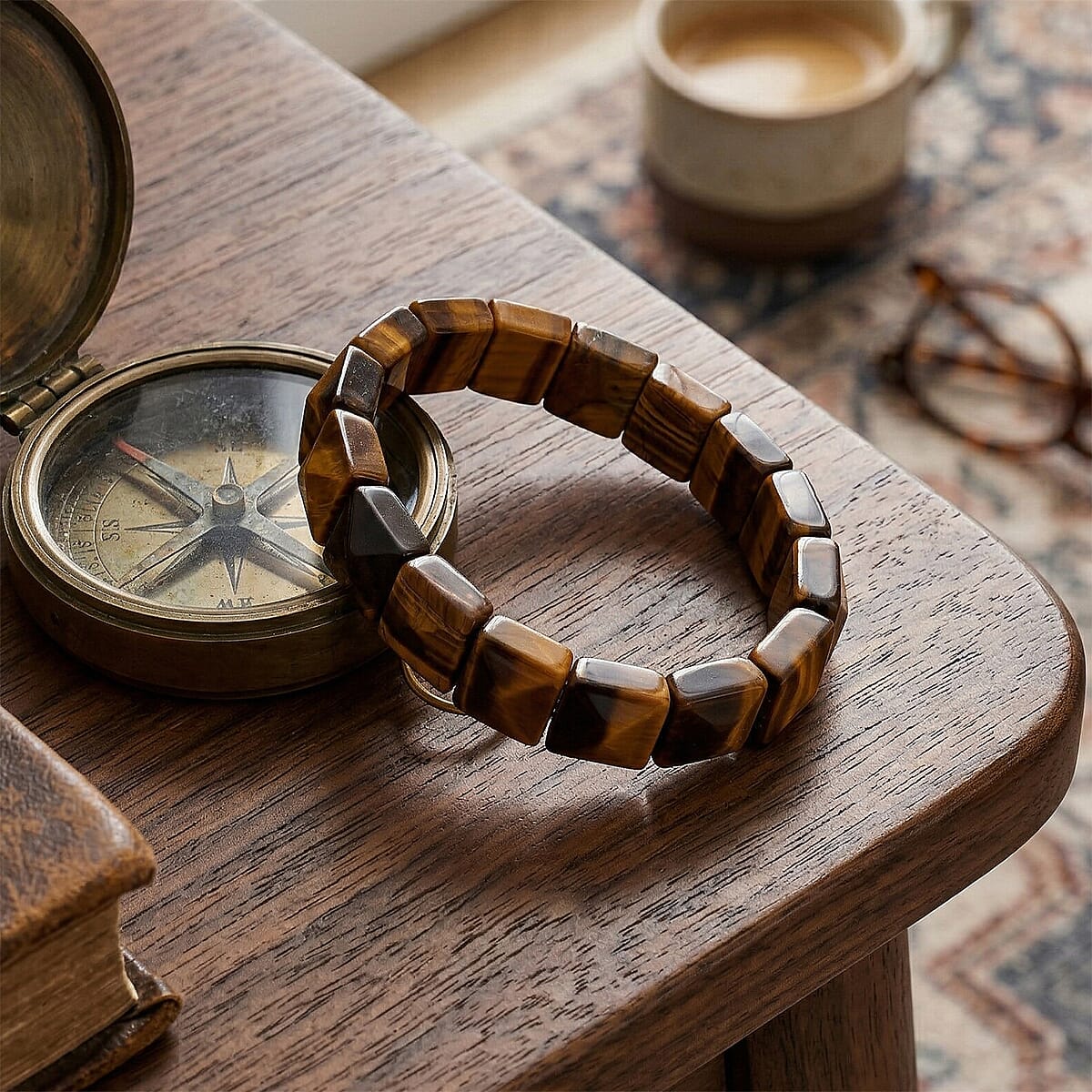 Yellow Tigers Eye 160.00 ctw Stretch Bracelet image number 1