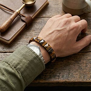 Yellow Tigers Eye 160.00 ctw Stretch Bracelet