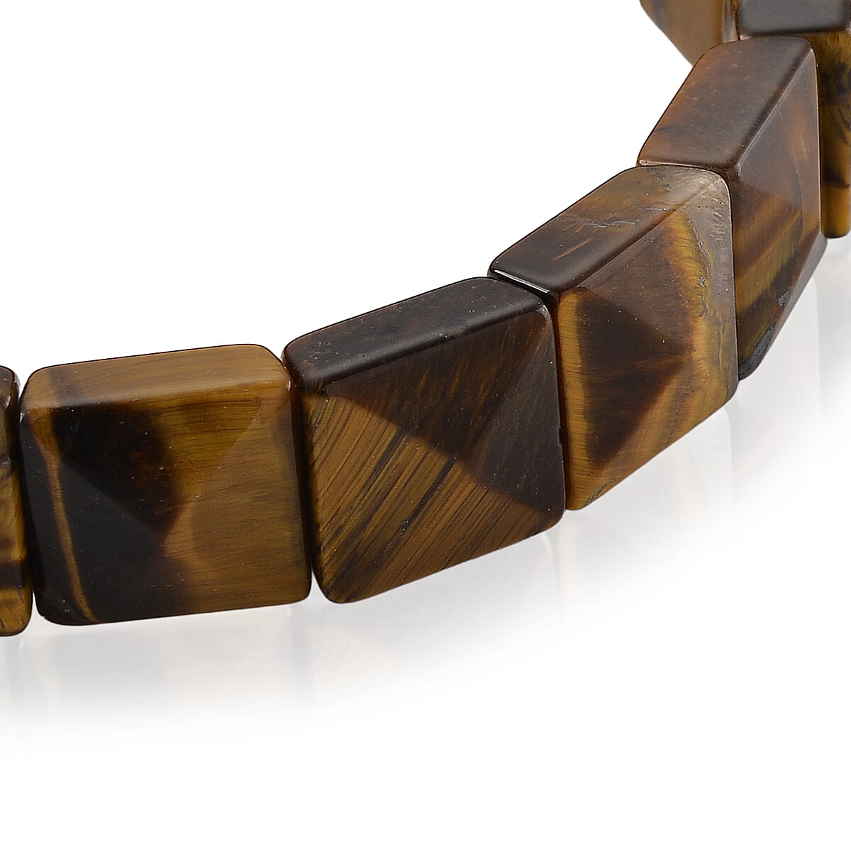 Yellow Tigers Eye 160.00 ctw Stretch Bracelet image number 3