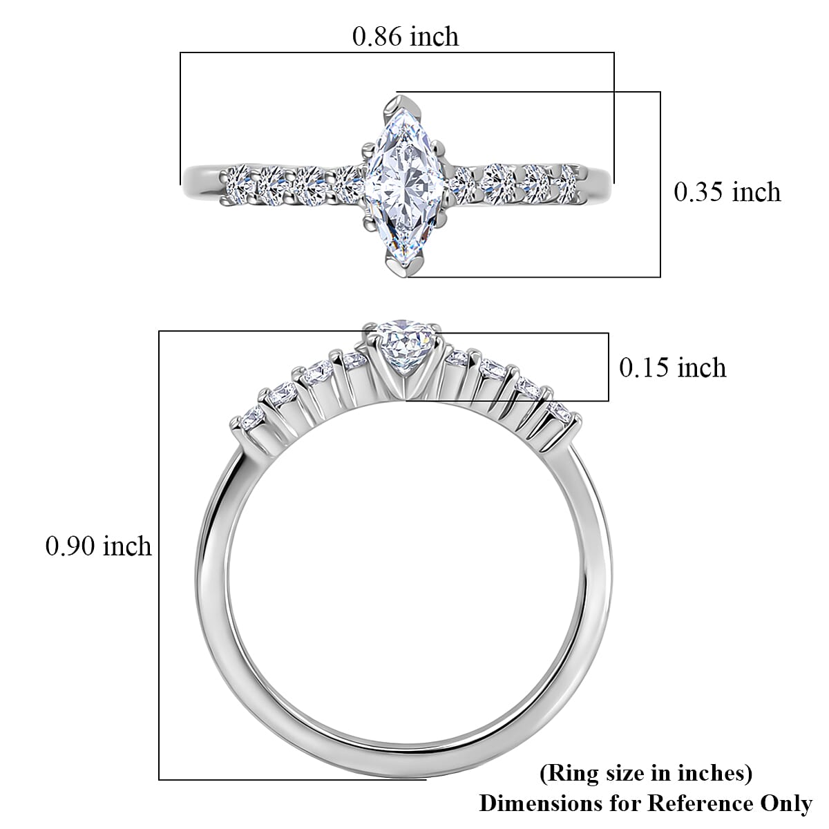 Luxuriant Lab Grown Diamond G-H SI 0.50 ctw Ring in 14K White Gold (Size 7.0) image number 5
