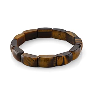 Yellow Tigers Eye 150.00 ctw Stretch Bracelet