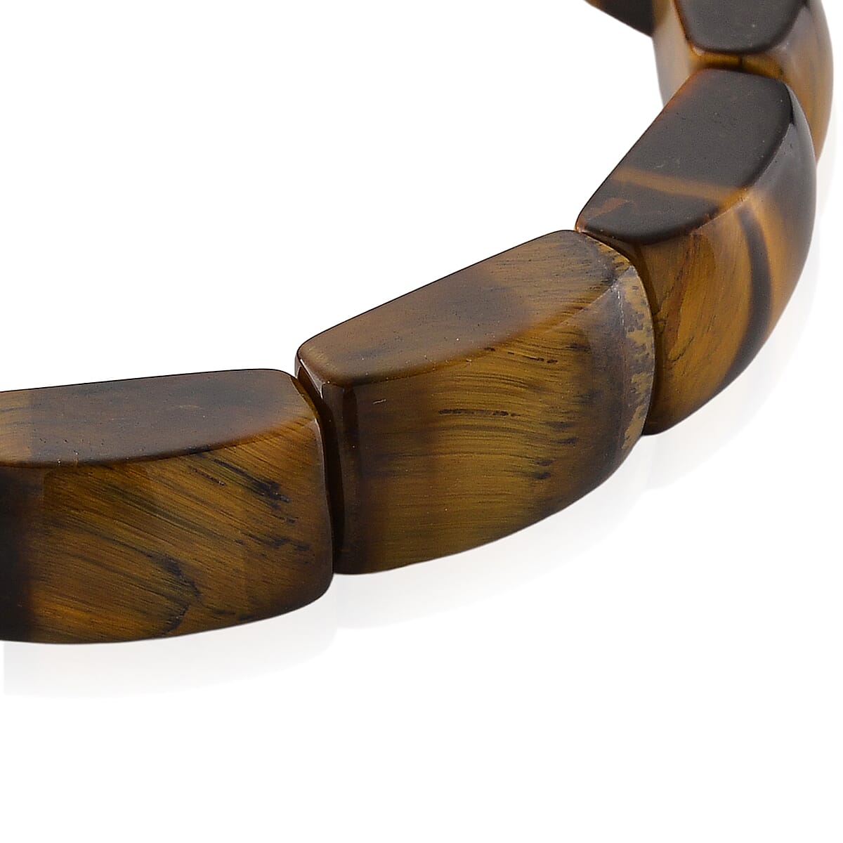 Yellow Tigers Eye 150.00 ctw Stretch Bracelet image number 3