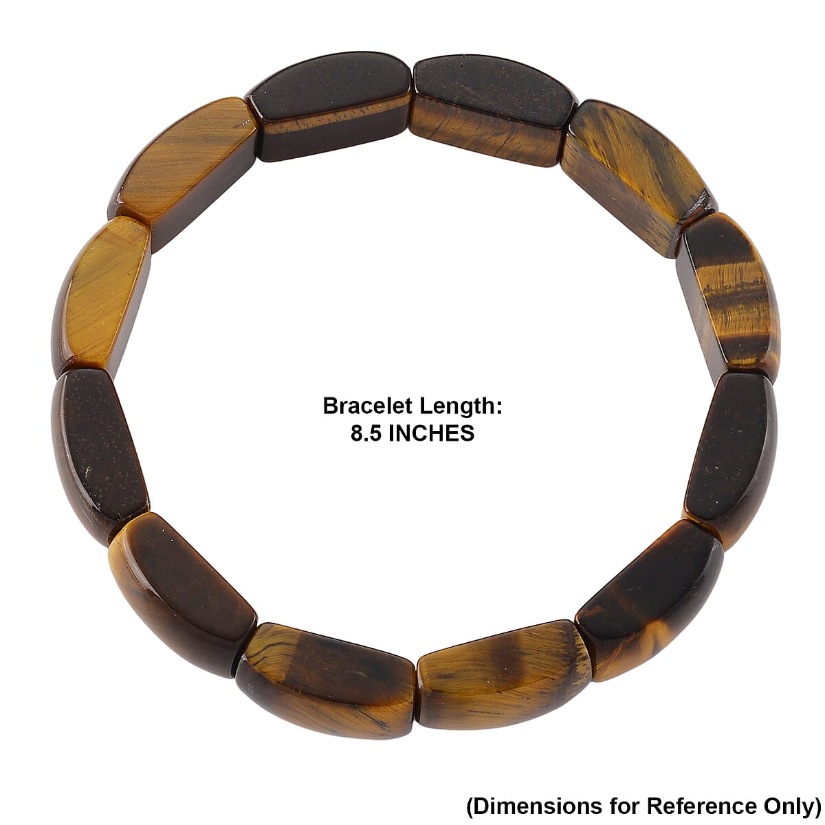 Yellow Tigers Eye 150.00 ctw Stretch Bracelet image number 4
