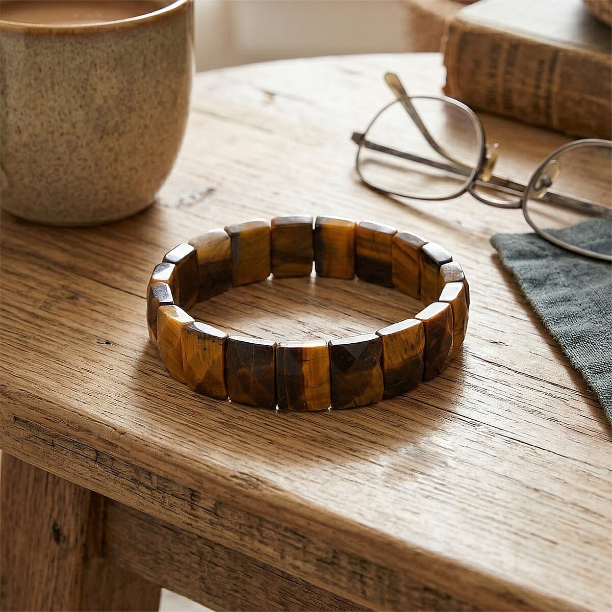 Yellow Tigers Eye 190.00 ctw Stretch Bracelet image number 1