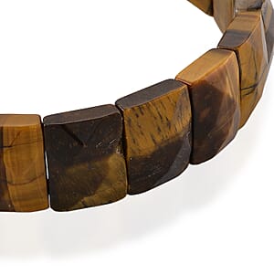 Yellow Tigers Eye 190.00 ctw Stretch Bracelet