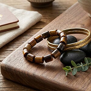 Yellow Tigers Eye 192.00 ctw Stretch Bracelet