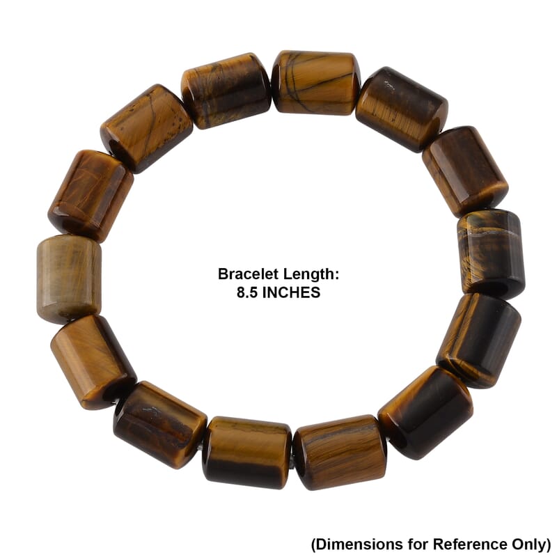 Yellow Tigers Eye 192.00 ctw Stretch Bracelet