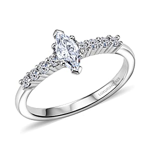 Luxuriant Lab Grown Diamond E-F VS 0.50 ctw Ring in Rhodium Over Sterling Silver (Size 7.0)