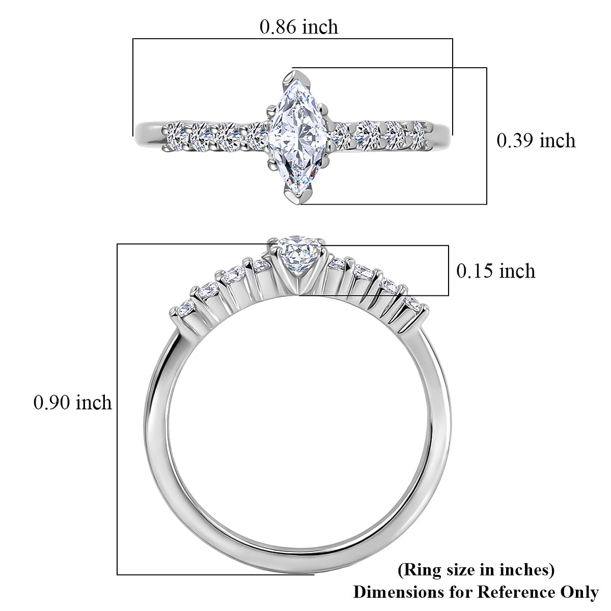 Luxuriant Lab Grown Diamond E-F VS 0.50 ctw Ring in Rhodium Over Sterling Silver (Size 7.0) image number 5