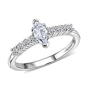 Luxuriant Lab Grown Diamond G-H SI 0.50 ctw Ring in Rhodium Over Sterling Silver (Size 7.0)