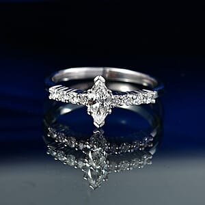 Luxuriant Lab Grown Diamond G-H SI 0.50 ctw Ring in Rhodium Over Sterling Silver (Size 7.0)