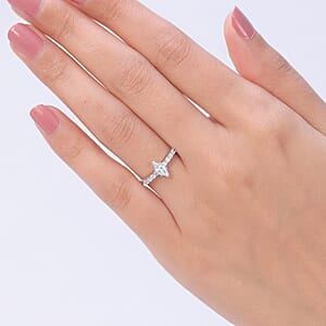 Luxuriant Lab Grown Diamond G-H SI 0.50 ctw Ring in Rhodium Over Sterling Silver (Size 7.0)