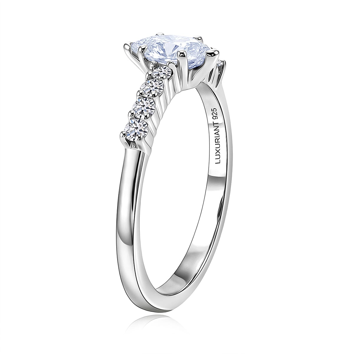 Luxuriant Lab Grown Diamond G-H SI 0.50 ctw Ring in Rhodium Over Sterling Silver (Size 7.0) image number 3