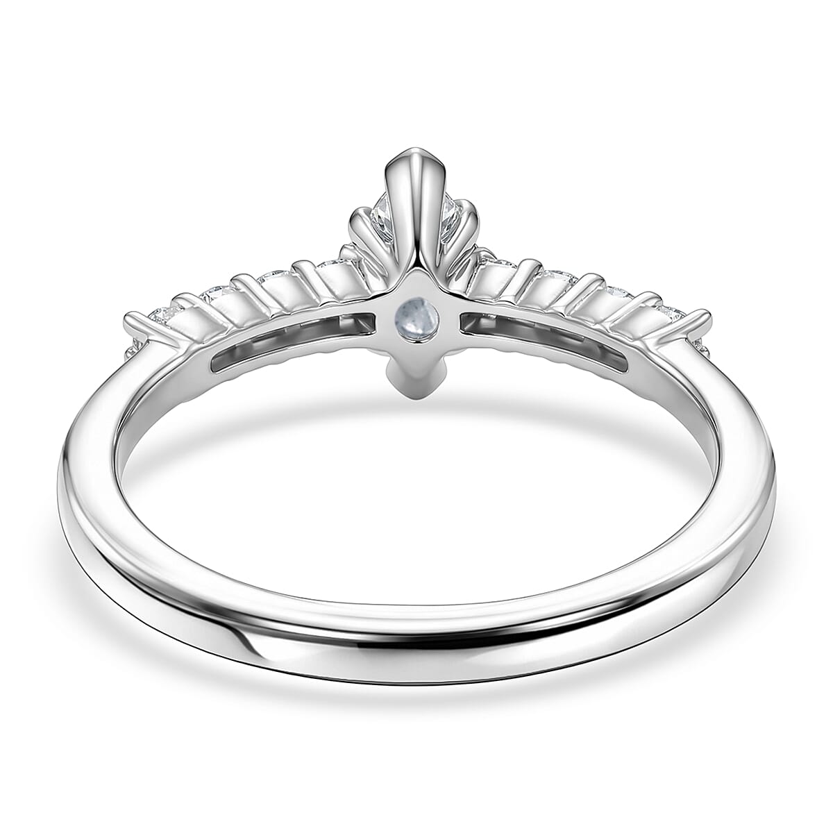 Luxuriant Lab Grown Diamond G-H SI 0.50 ctw Ring in Rhodium Over Sterling Silver (Size 7.0) image number 4