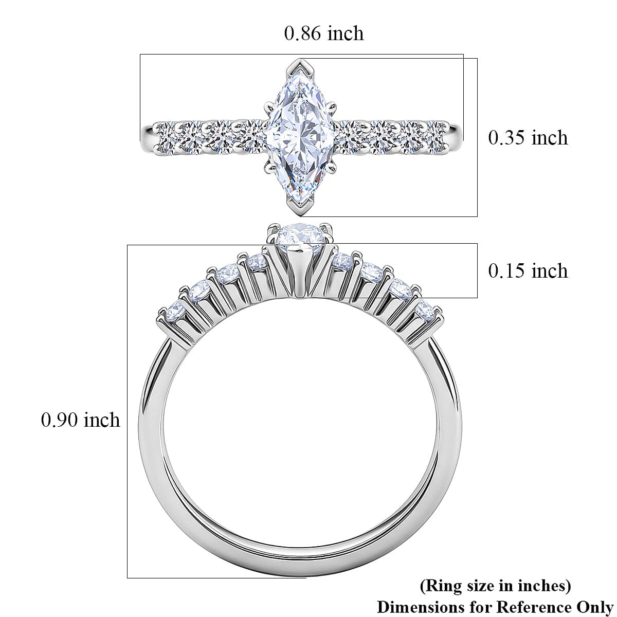 Luxuriant Lab Grown Diamond G-H SI 0.50 ctw Ring in Rhodium Over Sterling Silver (Size 7.0) image number 5