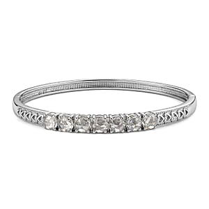 EverTrue Simulated Diamond Bangle Bracelet Stainless Steel (7.25 In)