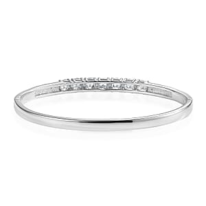 EverTrue Simulated Diamond Bangle Bracelet Stainless Steel (7.25 In)