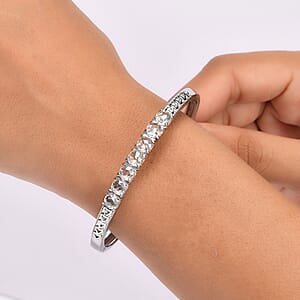 EverTrue Simulated Diamond Bangle Bracelet Stainless Steel (8.0 In)