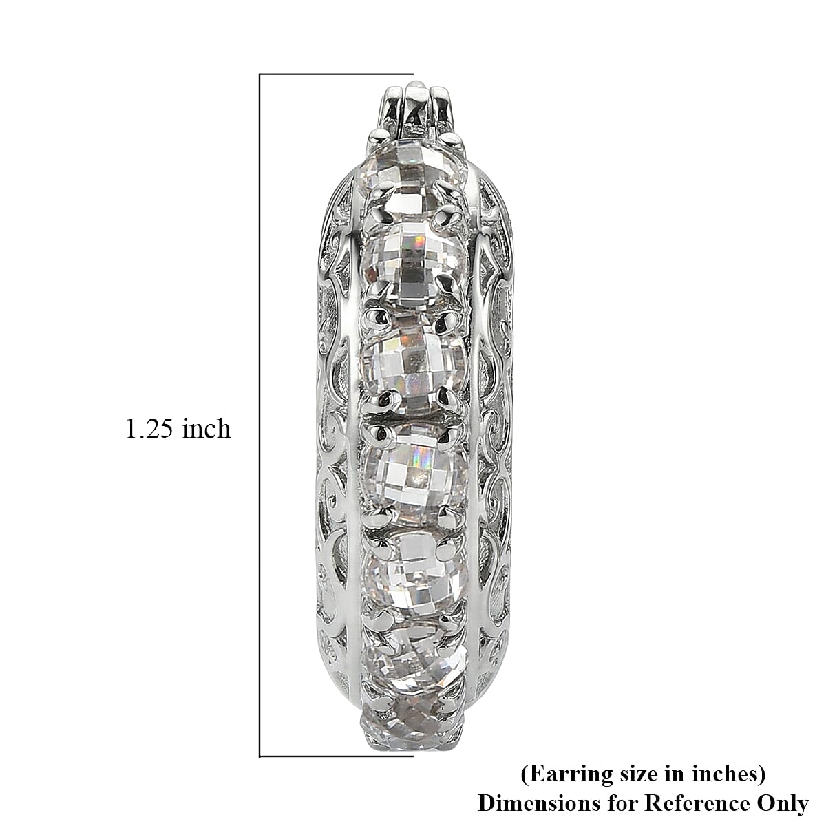 EverTrue Simulated Diamond Hoop Earrings in Stainless Steel