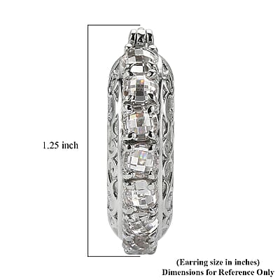 EverTrue Simulated Diamond Hoop Earrings in Stainless Steel
