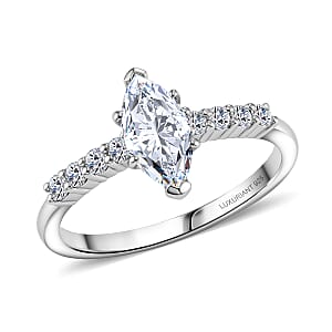 Luxuriant Lab Grown Diamond E-F VS 1.00 ctw Ring in Rhodium Over Sterling Silver (Size 7.0)