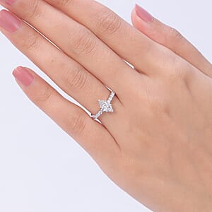 Luxuriant Lab Grown Diamond E-F VS 1.00 ctw Ring in Rhodium Over Sterling Silver (Size 7.0)