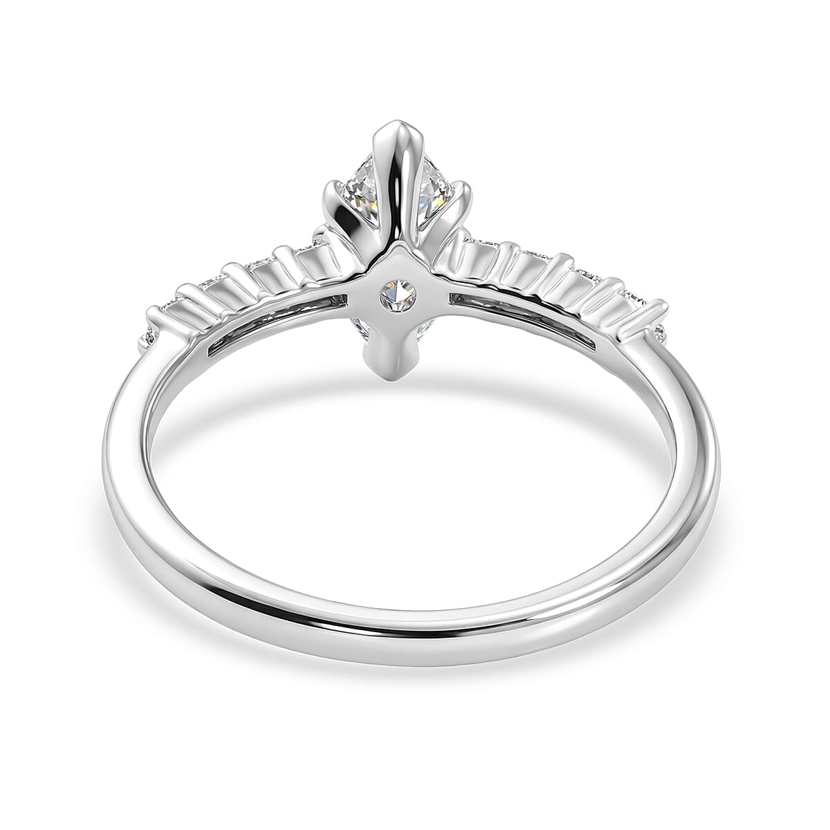 Luxuriant Lab Grown Diamond E-F VS 1.00 ctw Ring in Rhodium Over Sterling Silver (Size 7.0) image number 4