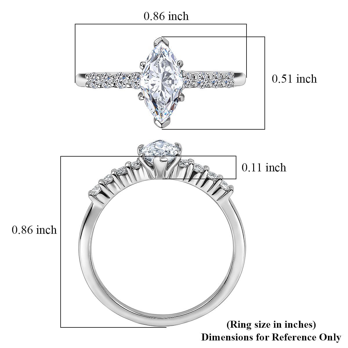 Luxuriant Lab Grown Diamond E-F VS 1.00 ctw Ring in Rhodium Over Sterling Silver (Size 7.0) image number 5