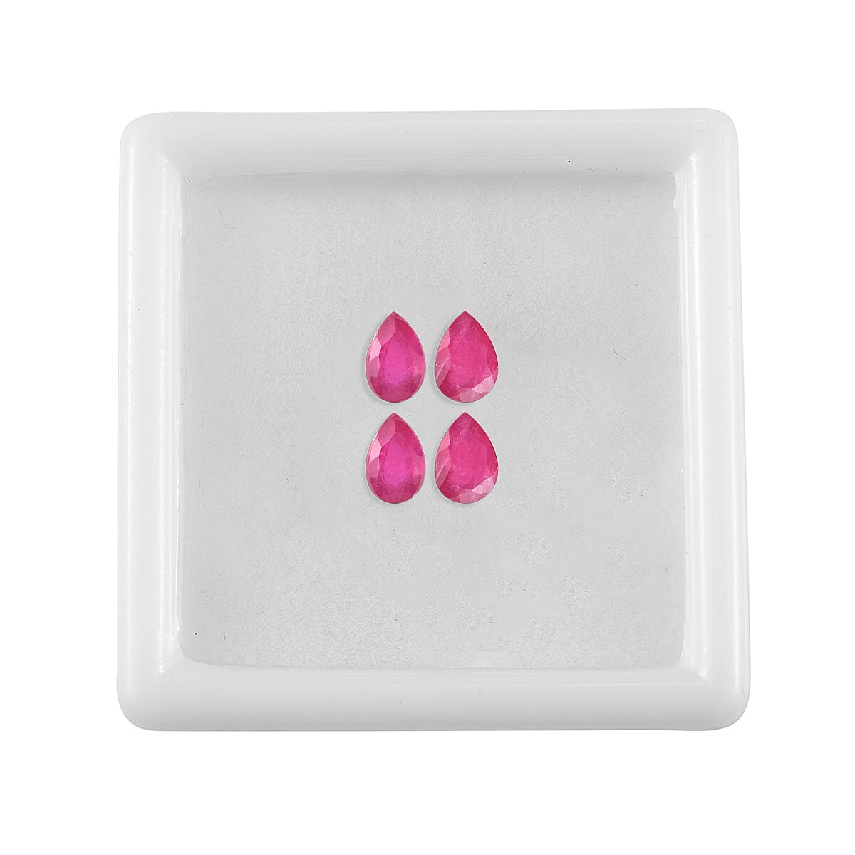 Niassa Ruby (FF) Set of 4 (Pear 6x4 mm) 2.45 ctw