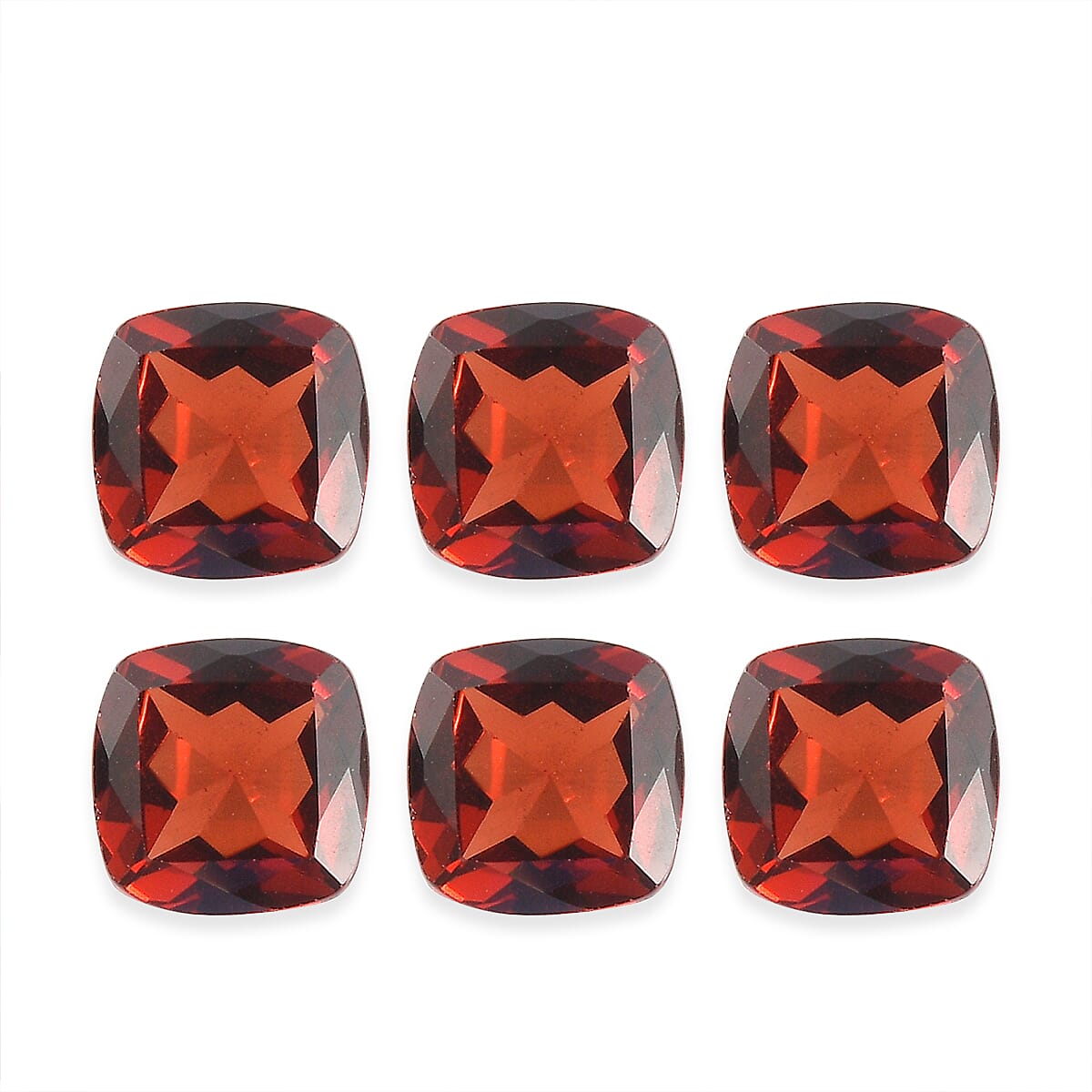 Premium Mozambique Garnet Set of 6 (Cush 5x5 mm) 3.90 ctw