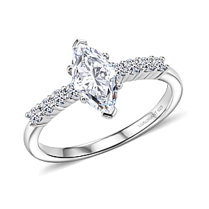 Luxuriant Lab Grown Diamond G-H SI 1.00 ctw Ring in Rhodium Over Sterling Silver (Size 7.0)