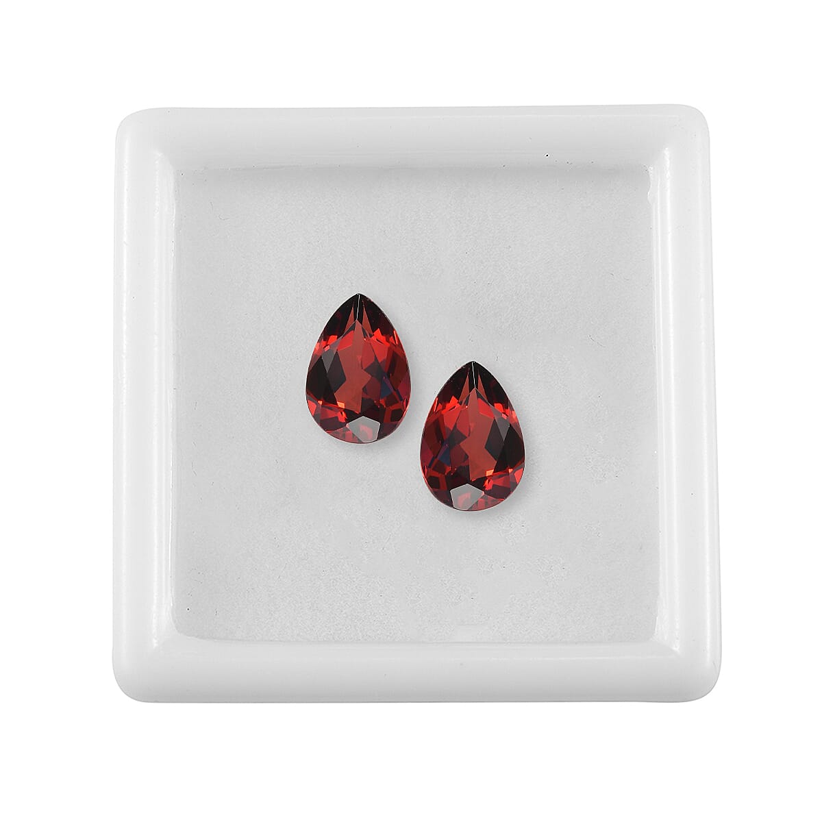 Premium Mozambique Garnet Set of 2 (Pear 10x7 mm) 3.53 ctw