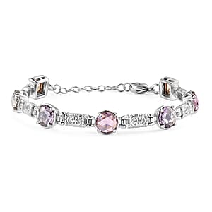 EverTrue Simulated Multi Diamond Bracelet in Stainless Steel (6.50 In)