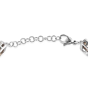 EverTrue Simulated Multi Diamond Bracelet in Stainless Steel (6.50 In)