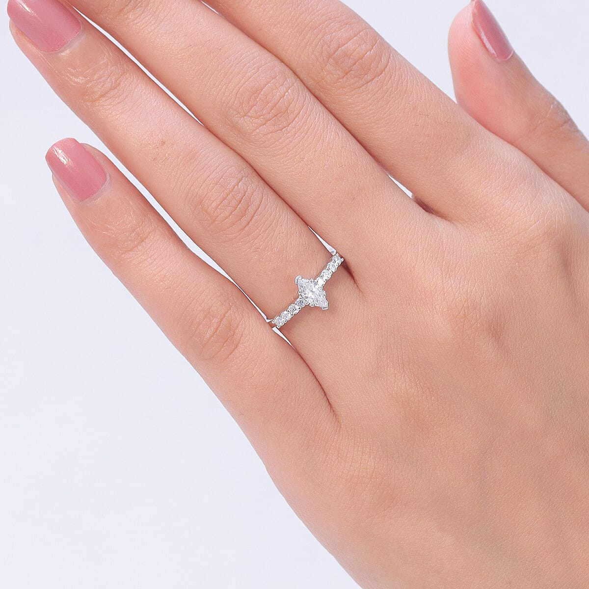 Luxuriant Lab Grown Diamond E-F VS 0.50 ctw Ring in 18K White Gold (Size 7.0) image number 2