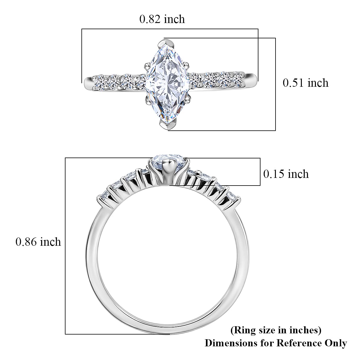 Luxuriant Lab Grown Diamond G-H SI 1.00 ctw Ring in 18K White Gold (Size 7.0) 4.0 Grams image number 5