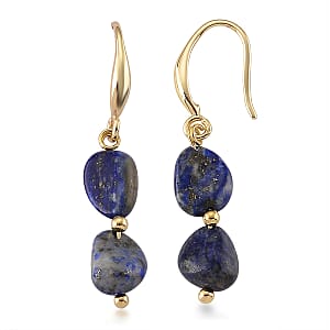 Lapis Lazuli 5.00 ctw Earrings in Silvertone